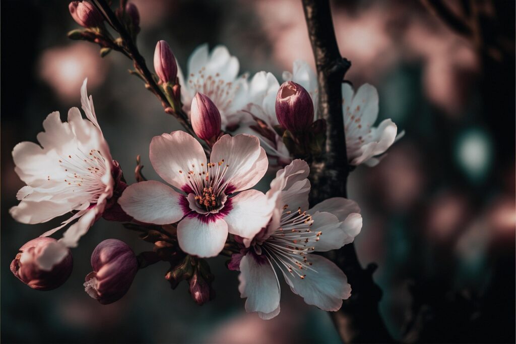 ai generated, flower, flower background, cherry blossom, beautiful flowers, sakura, blossom, branch, flower wallpaper, tree, pink, spring, plant, bloom, flowering, beauty, nature